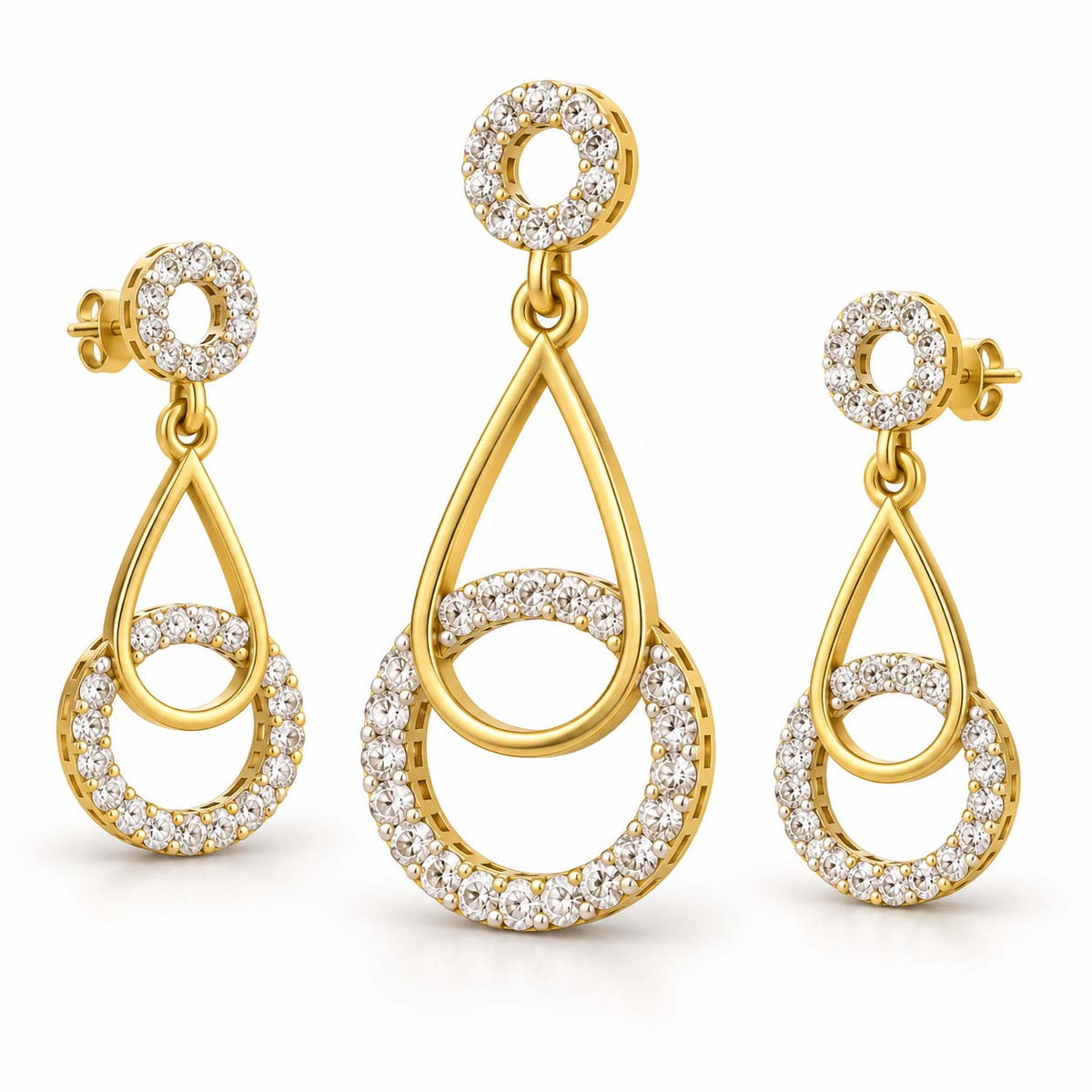 Eternal Circle Diamond Pendant Set