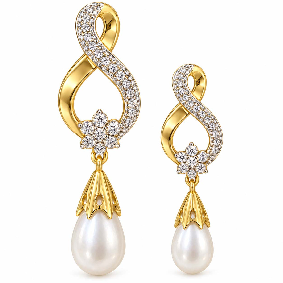 Forever Flow Diamond Pearl Pendant Set