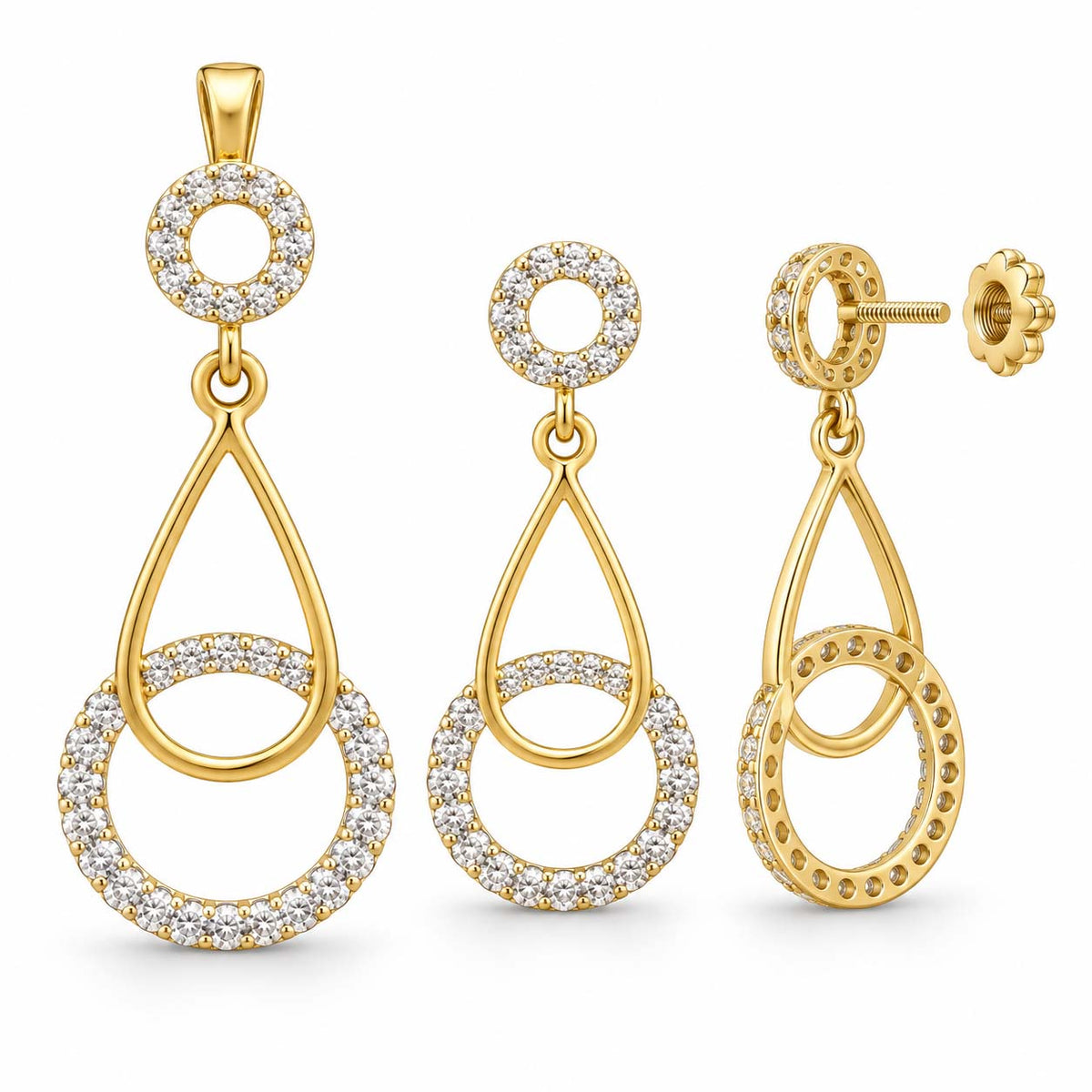 Eternal Circle Diamond Pendant Set
