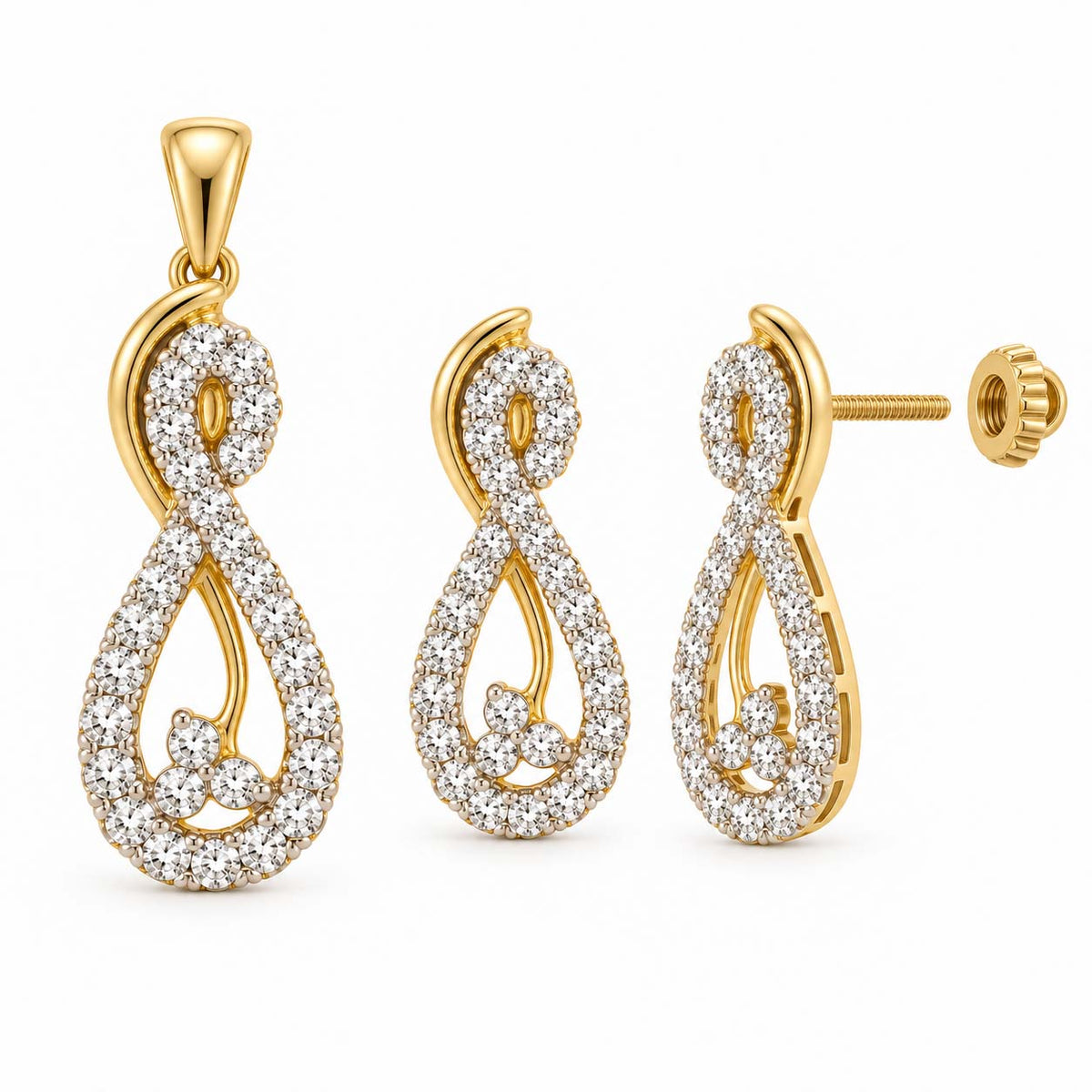 Butterfly Grace Diamond Pendant Set