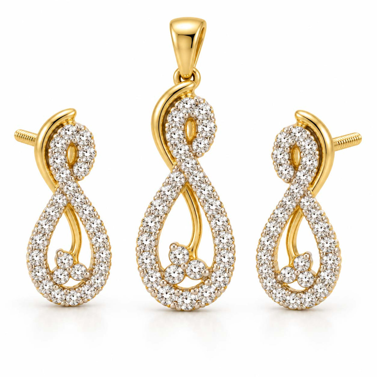 Butterfly Grace Diamond Pendant Set