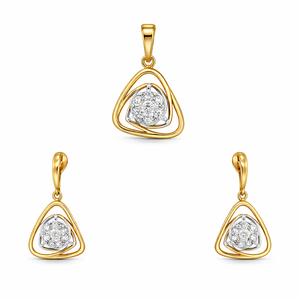 Trinity Glow Diamond Pendant Set | Savya Jewels | 18-kt-gold