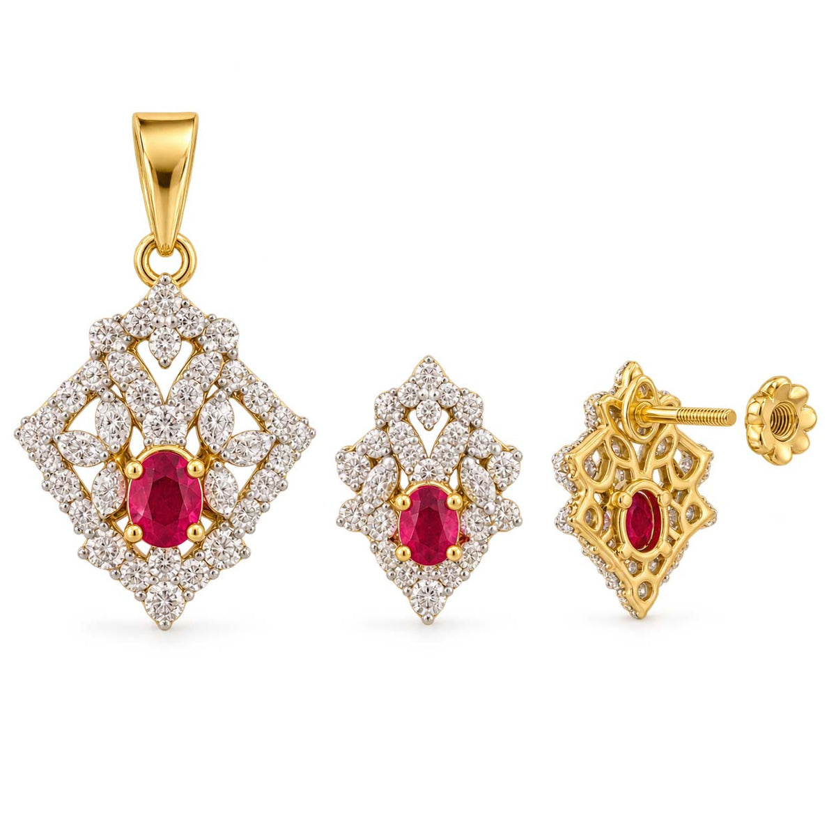 Butterfly of Grace Diamond Pendant Set