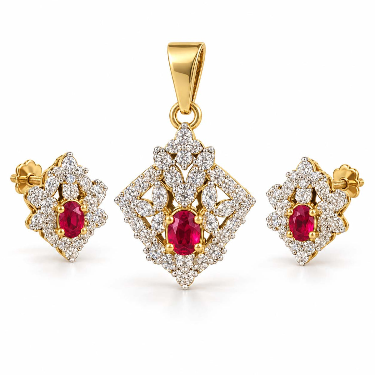 Butterfly of Grace Diamond Pendant Set