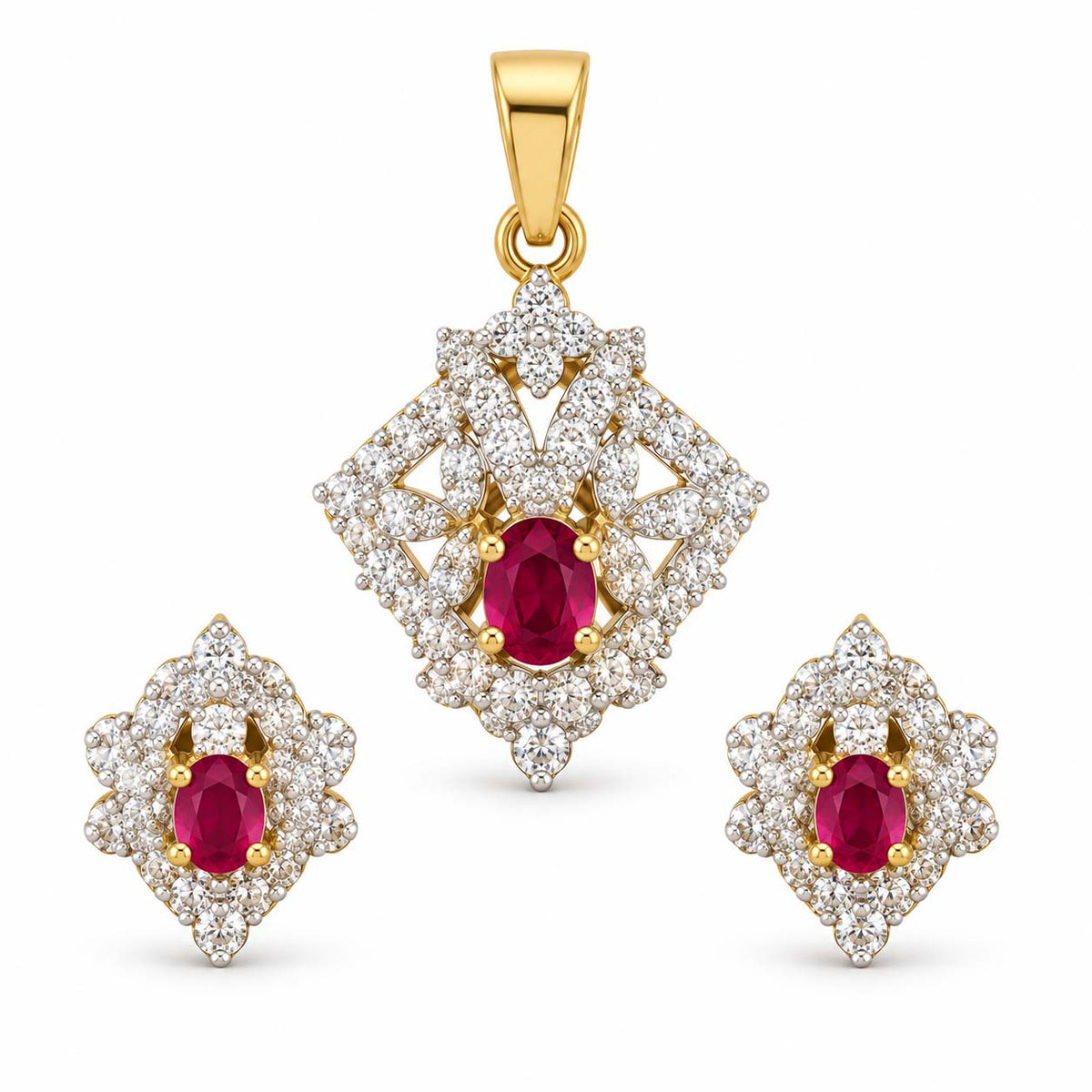 Butterfly of Grace Diamond Pendant Set