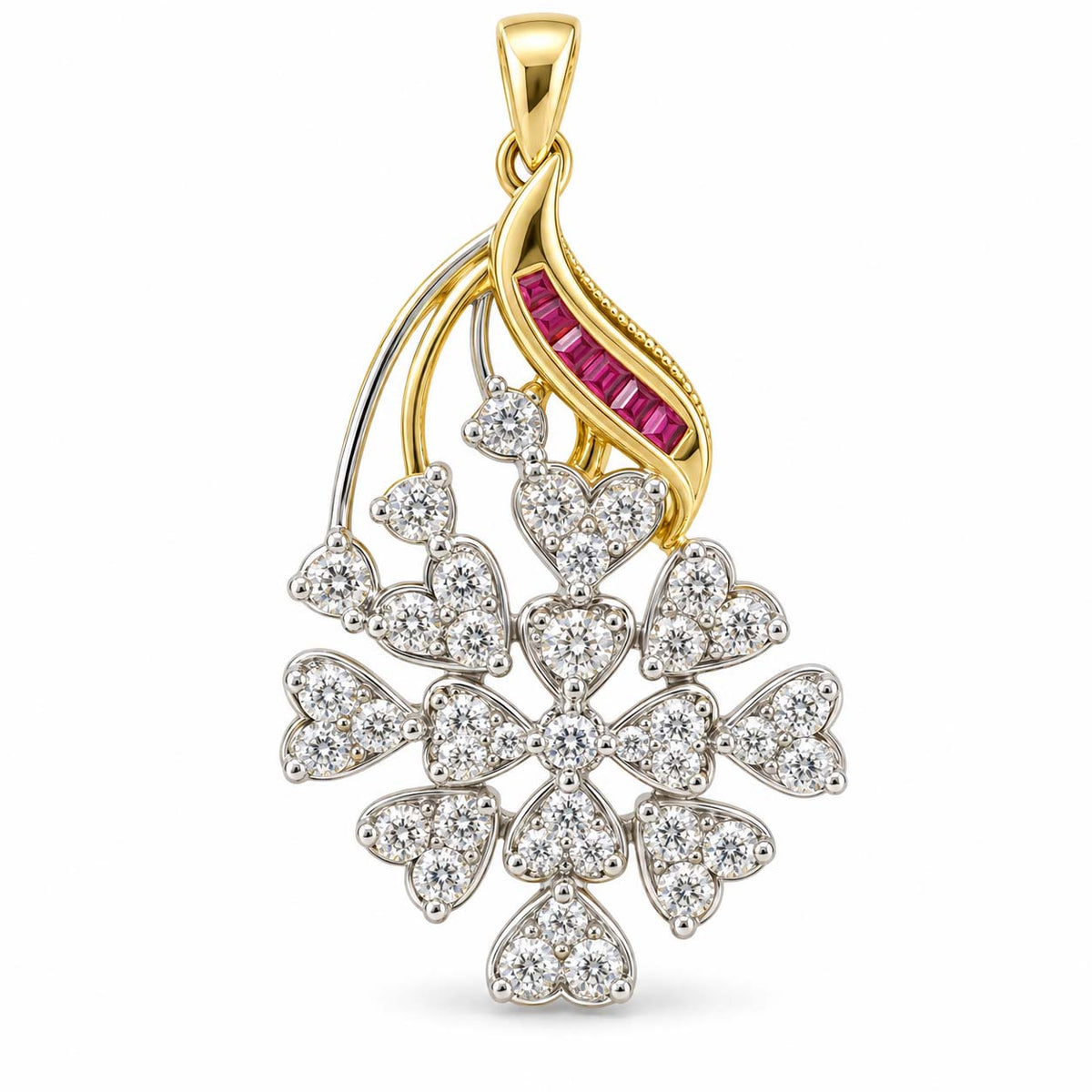 Regal Radiance 14K Gold Diamond Pendant Set