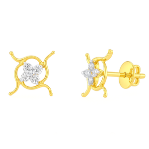 Best Four-Petal Floral Diamond Stud in Meerut | Savya Jewels