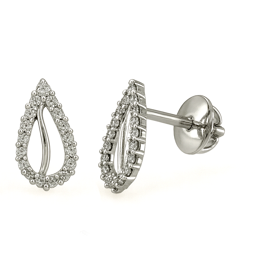 Best Graceful Tear Halo Diamond Earrings in Meerut | Savya Jewels