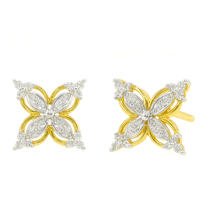 Classic Four-Petal Diamond Tops | Savya Jewels | 18-kt-gold