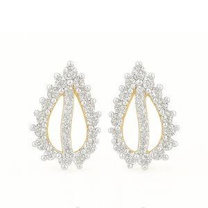 Best Halo Pear-Cut Diamond Stud Earrings in Meerut | Savya Jewels