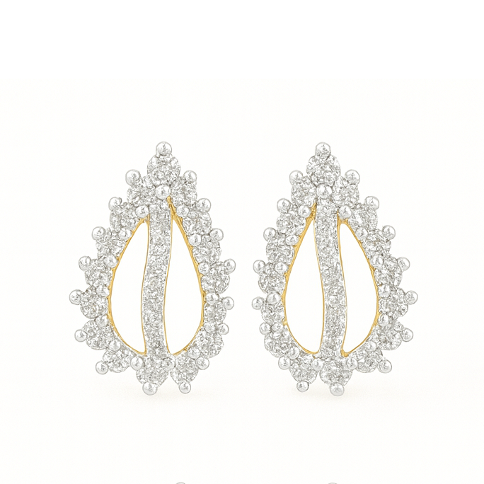 Best Halo Pear-Cut Diamond Stud Earrings in Meerut | Savya Jewels