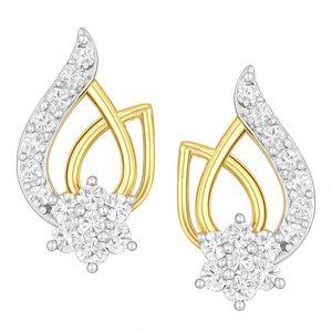 Twirl Petal Gold & Diamond Tops | Savya Jewels | 18-kt-gold