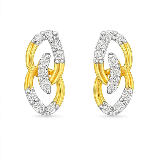 Loop Aura Diamond Earrings | Savya Jewels | 18-kt-gold
