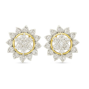 Sunburst Floral Cluster Diamond Tops | Savya Jewels | 18-kt-gold