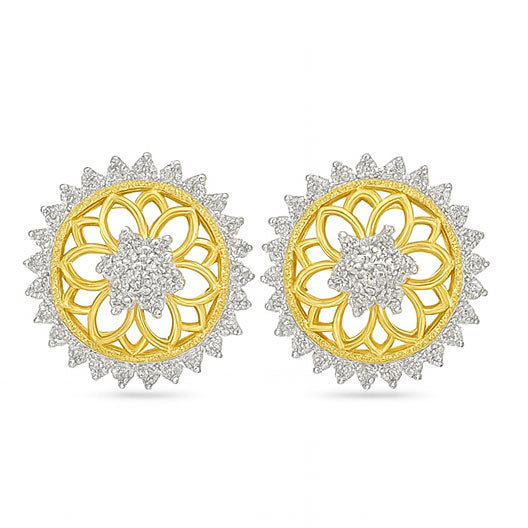 Classic Mandala Shine Diamond Tops | Savya Jewels | 18-kt-gold