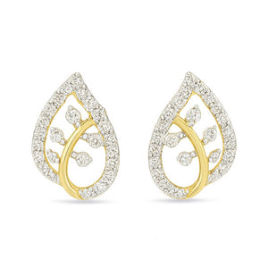 Best Elegant Leaf Aura Diamond Earrings in Meerut | Savya Jewels
