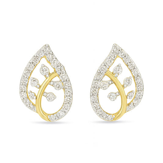 Best Elegant Leaf Aura Diamond Earrings in Meerut | Savya Jewels