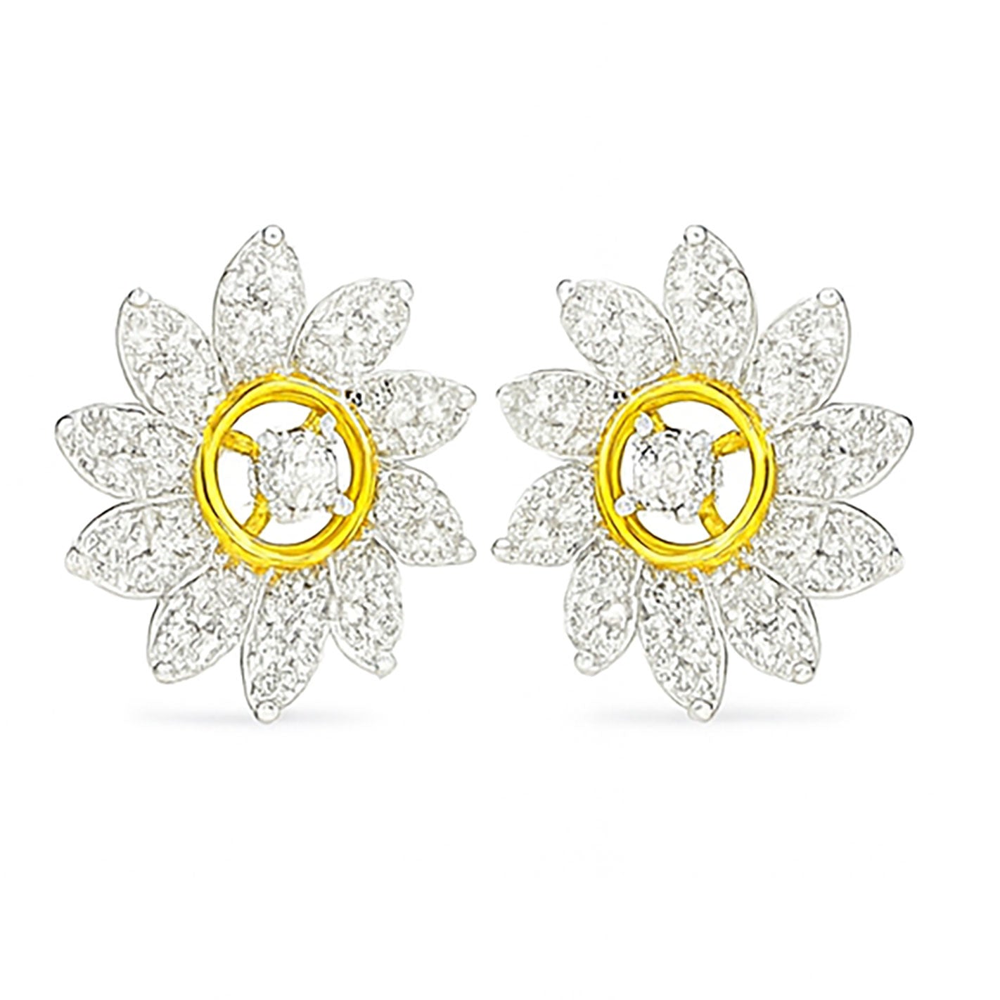 Best Floral Radiance Diamond Earrings in Meerut | Savya Jewels