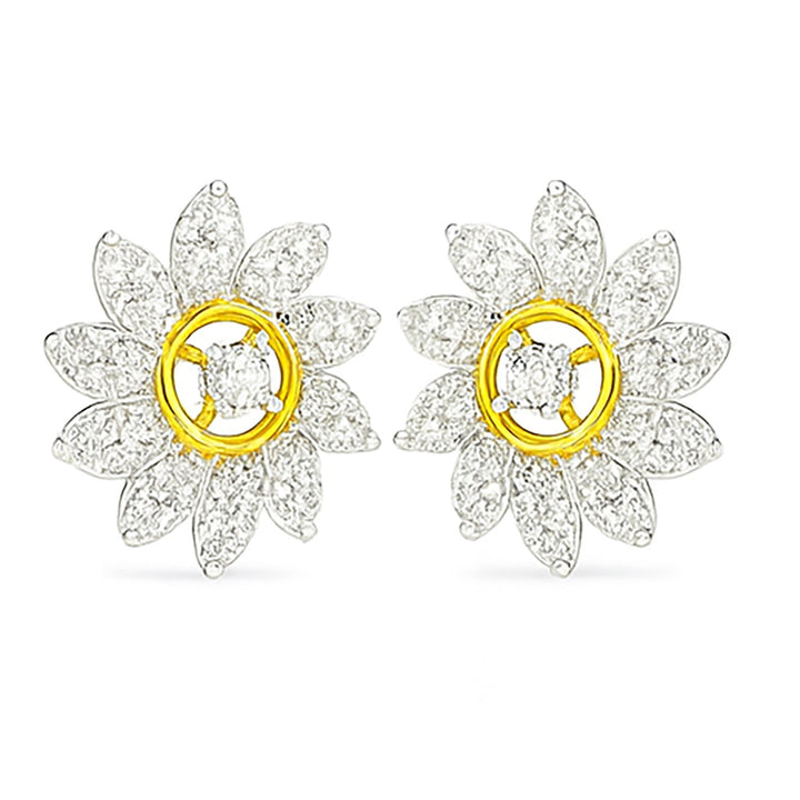 Best Floral Radiance Diamond Earrings in Meerut | Savya Jewels