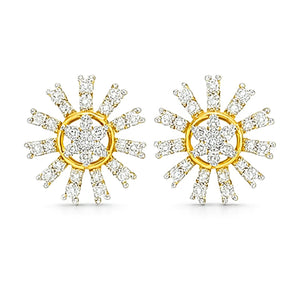 Sunflare Spark Diamond Tops | Savya Jewels | 18-kt-gold