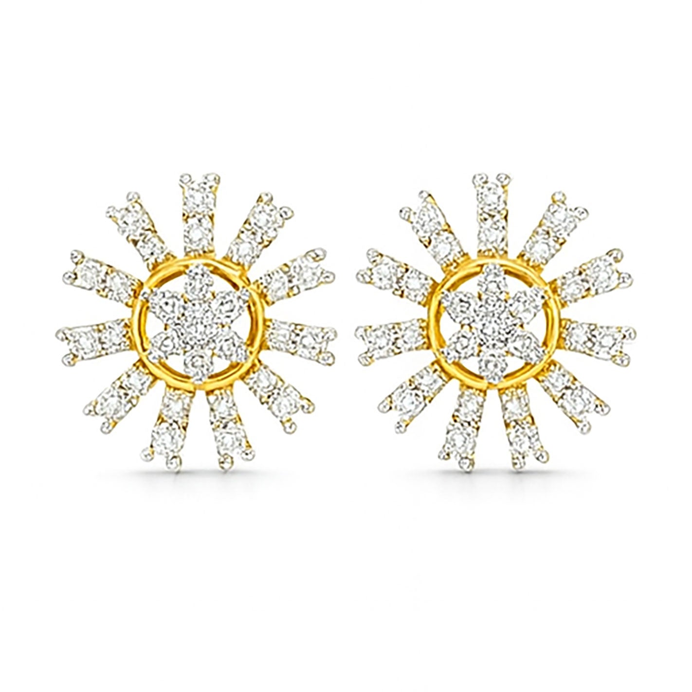 Sunflare Spark Diamond Tops | Savya Jewels | 18-kt-gold