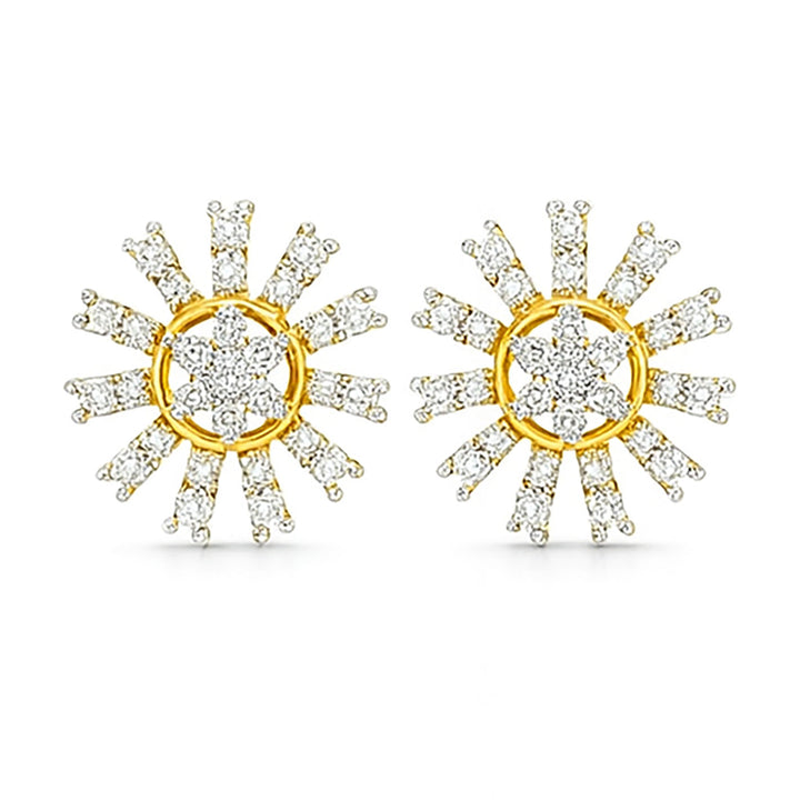 Sunflare Spark Diamond Tops | Savya Jewels | 18-kt-gold