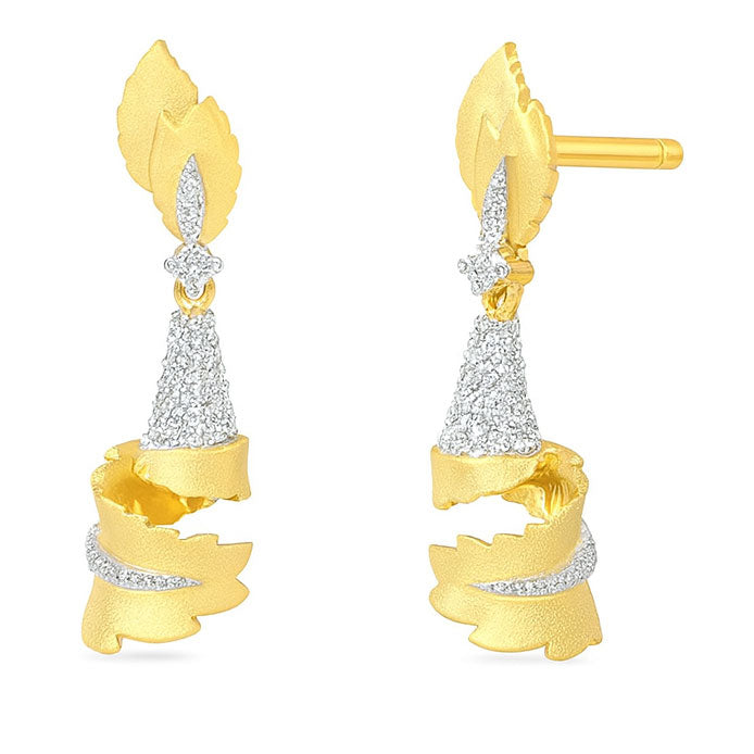 Best Leaf Twist Diamond Drop Tops in Meerut | Savya Jewels