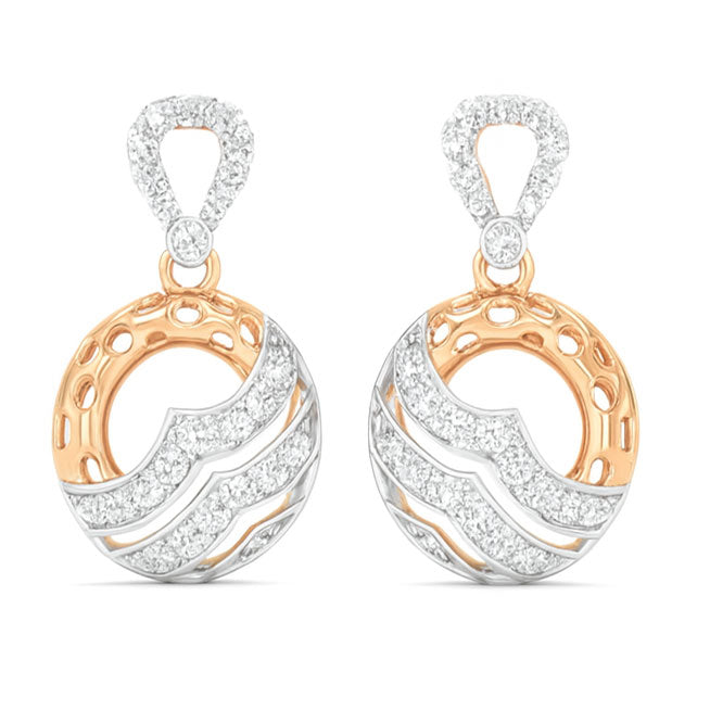 Best Dual-Tone Wave Diamond Drop Tops in Meerut | Savya Jewels