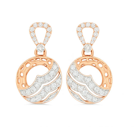 Modern Swirl Dual-Tone Diamond Tops | Savya Jewels | 18-kt-gold