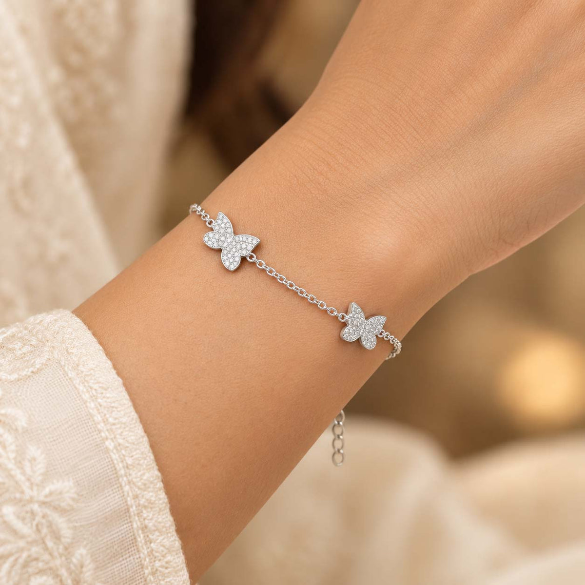 Butterfly Silver Bracelet for Women | Savya Jewels