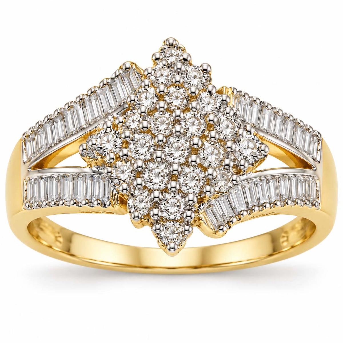 Starlit Cushion Cluster Diamond Ring