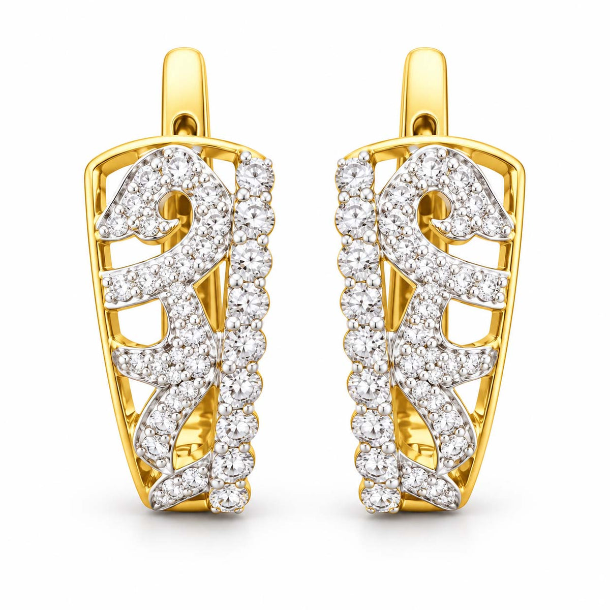 Brilliant Cut Diamond Bali Earrings 1.15 Ct | 14Kt Gold | Savya Jewels