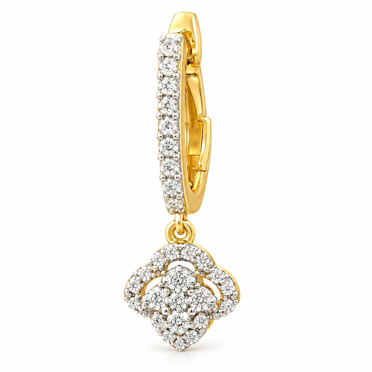 Brilliant Cut Diamond Bali Earrings 1.03 Ct | 14Kt Gold | Savya Jewels