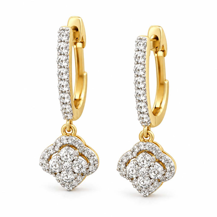 Brilliant Cut Diamond Bali Earrings 1.03 Ct | 14Kt Gold | Savya Jewels