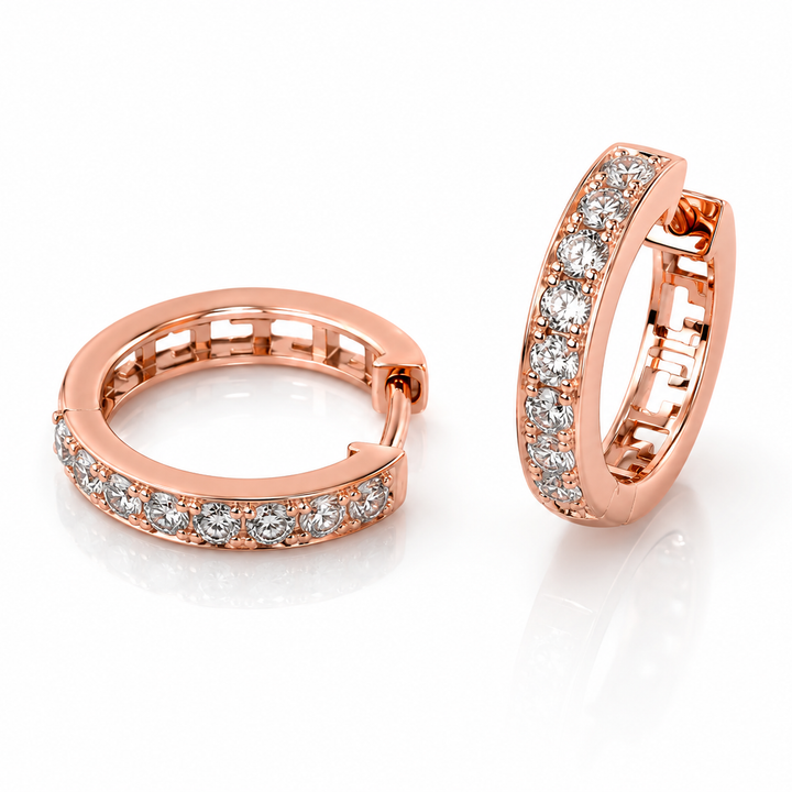Graceful Diamond Bali Earrings – 0.47 Ct Brilliant-Cut Diamonds in 14Kt Gold for Everyday Charm