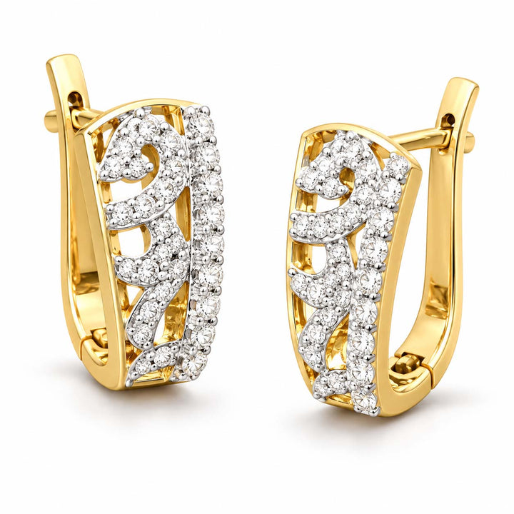 Brilliant Cut Diamond Bali Earrings 1.15 Ct | 14Kt Gold | Savya Jewels