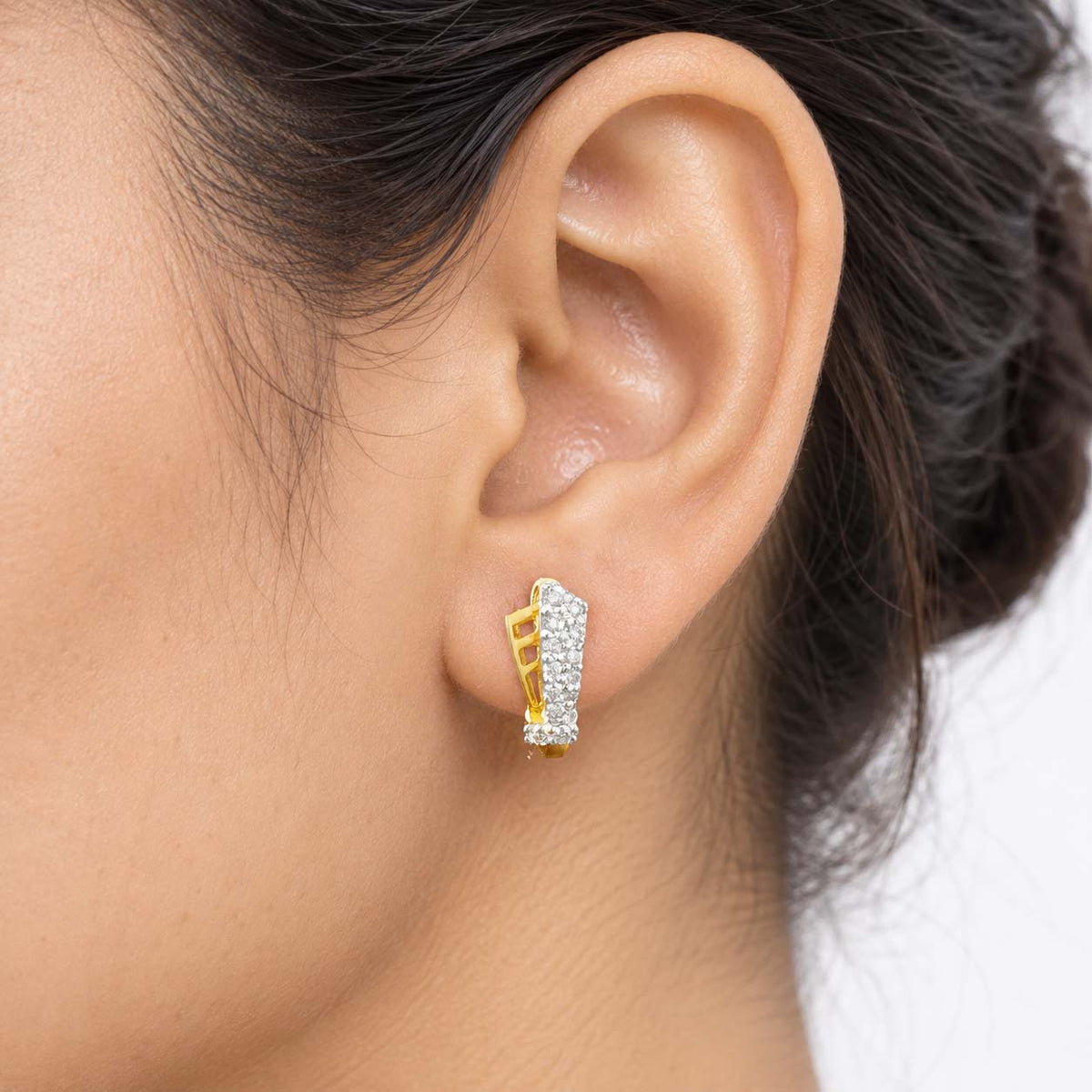 Brilliant Cut Diamond Bali Earrings 0.28 Ct | 18Kt Gold | Savya Jewels