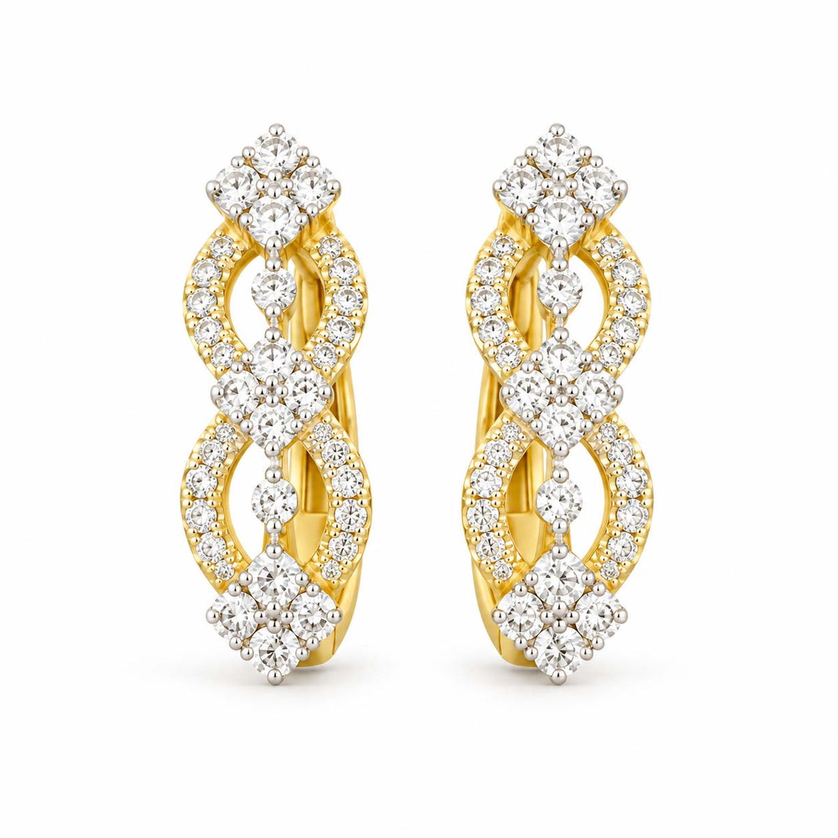 Brilliant Cut Diamond Bali Earrings 0.82 Ct | 18Kt Gold | Savya Jewels
