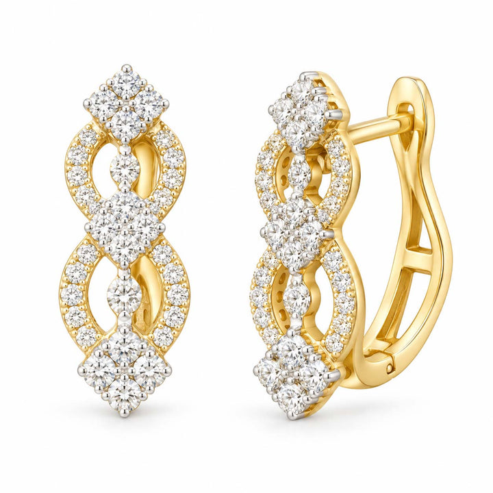 Brilliant Cut Diamond Bali Earrings 0.82 Ct | 18Kt Gold | Savya Jewels