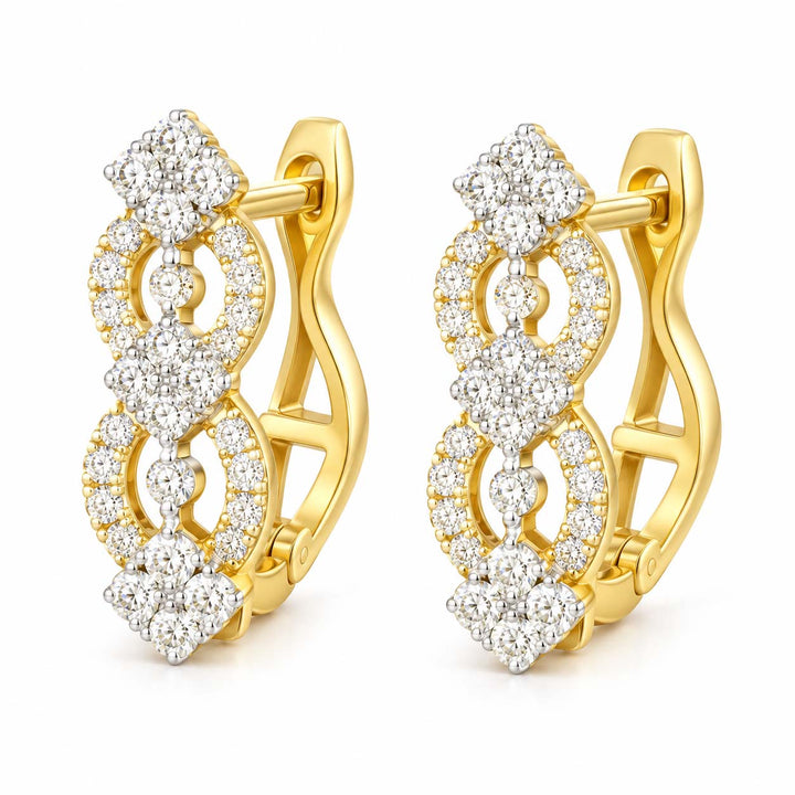 Brilliant Cut Diamond Bali Earrings 0.82 Ct | 18Kt Gold | Savya Jewels