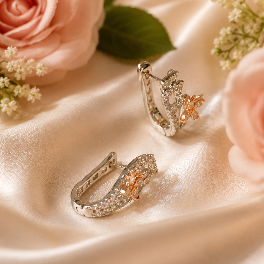 Brilliant Diamond Bali Earrings – 0.80 Ct Diamonds in 14Kt Gold for Effortless Everyday Glamour