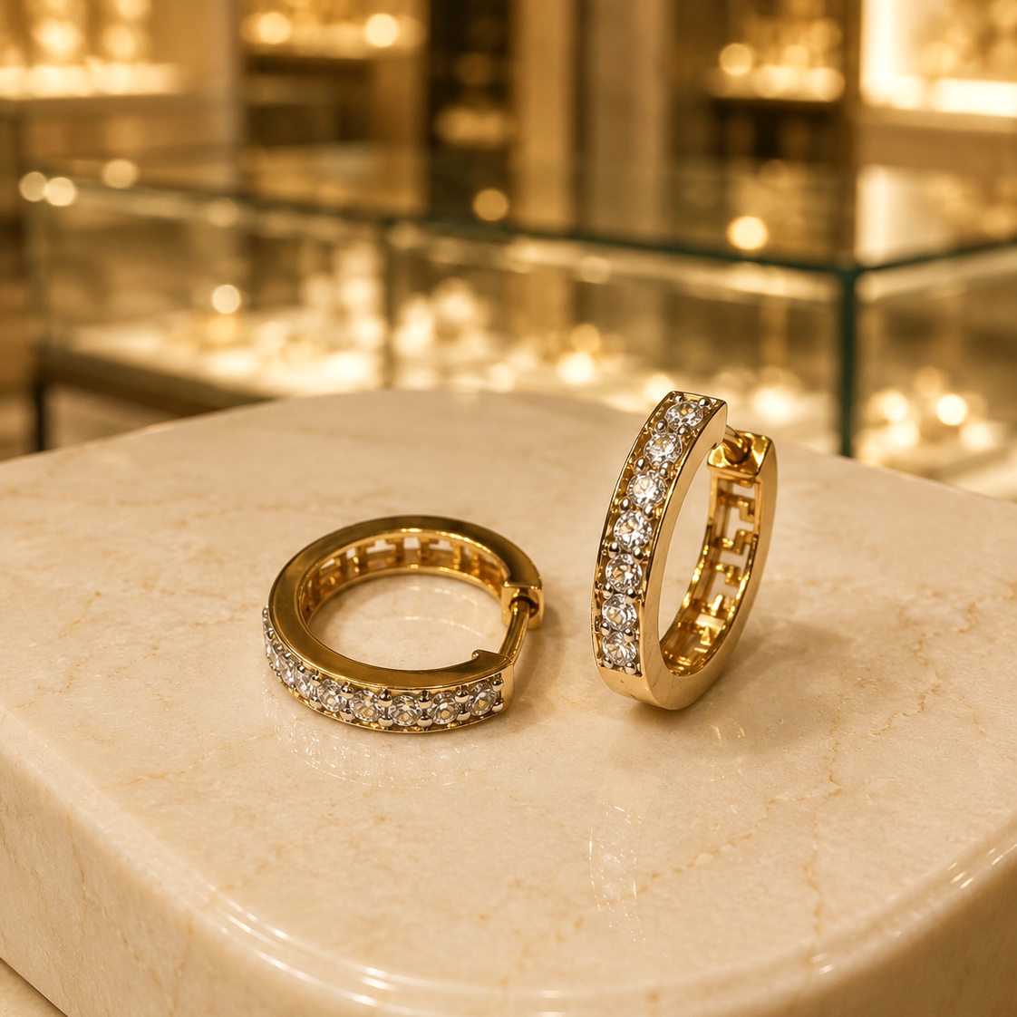 Lustrous Diamond Bali Earrings – 0.66 Ct Brilliant-Cut Diamonds in 14Kt Gold for Timeless Style