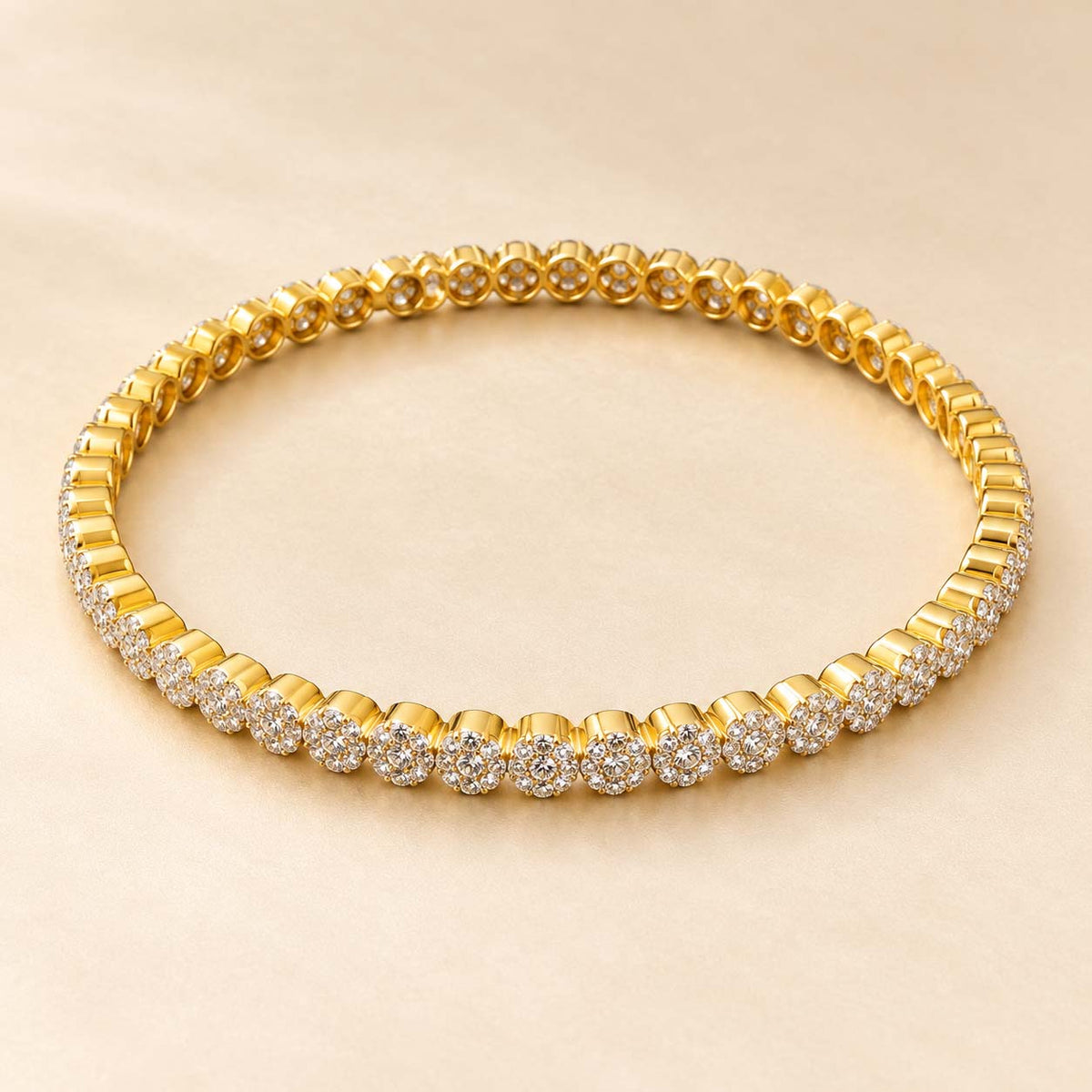 7.685 Ct Diamond Bangles in Yellow Gold | Savya Jewels