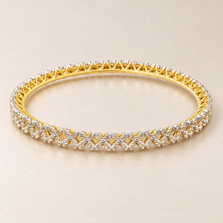 7.991 Ct Diamond Bangles in Yellow Gold | Savya Jewels