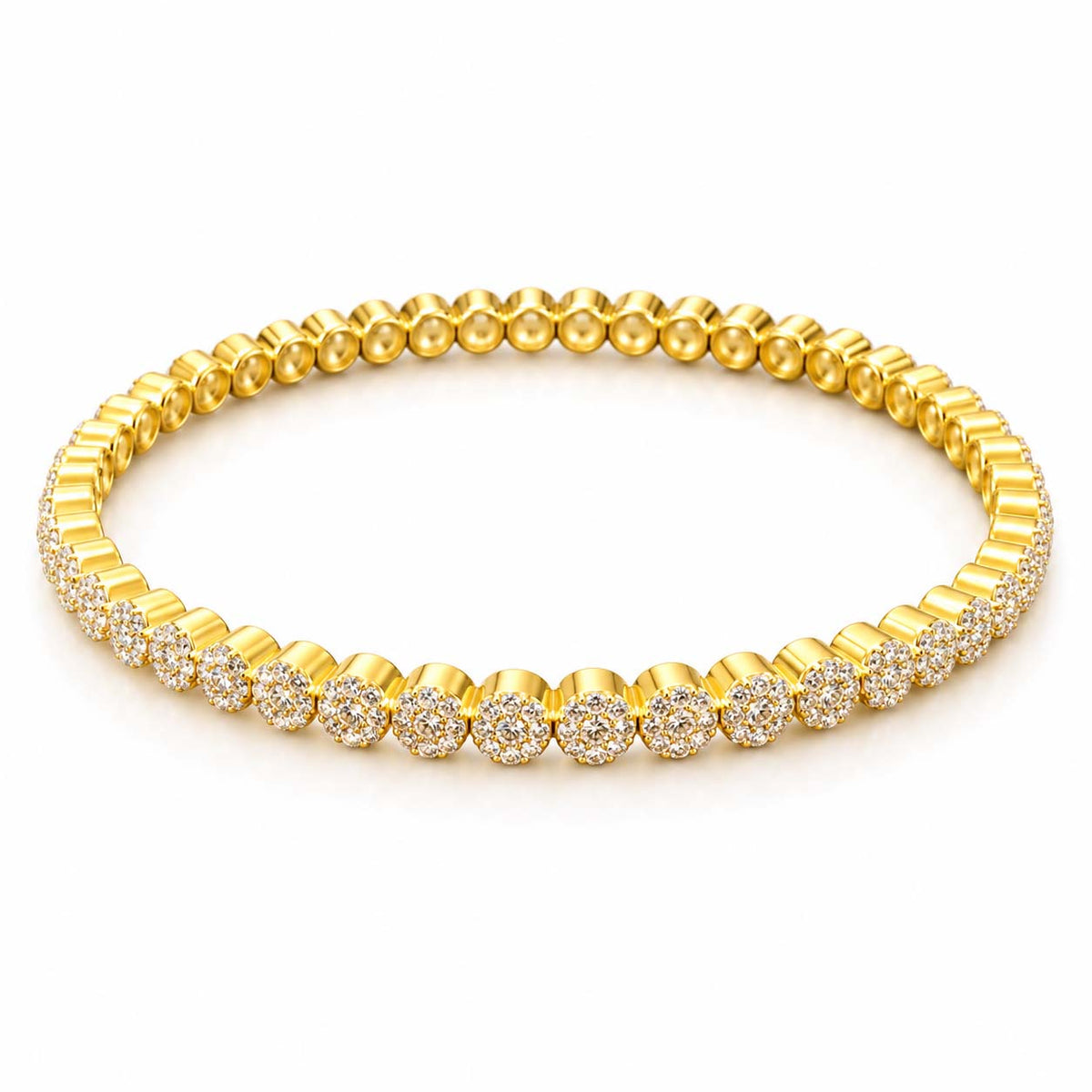 7.685 Ct Diamond Bangles in Yellow Gold | Savya Jewels