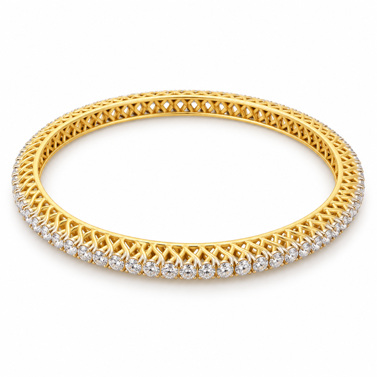 11.437 Ct Diamond Bangles in Yellow Gold | Savya Jewels