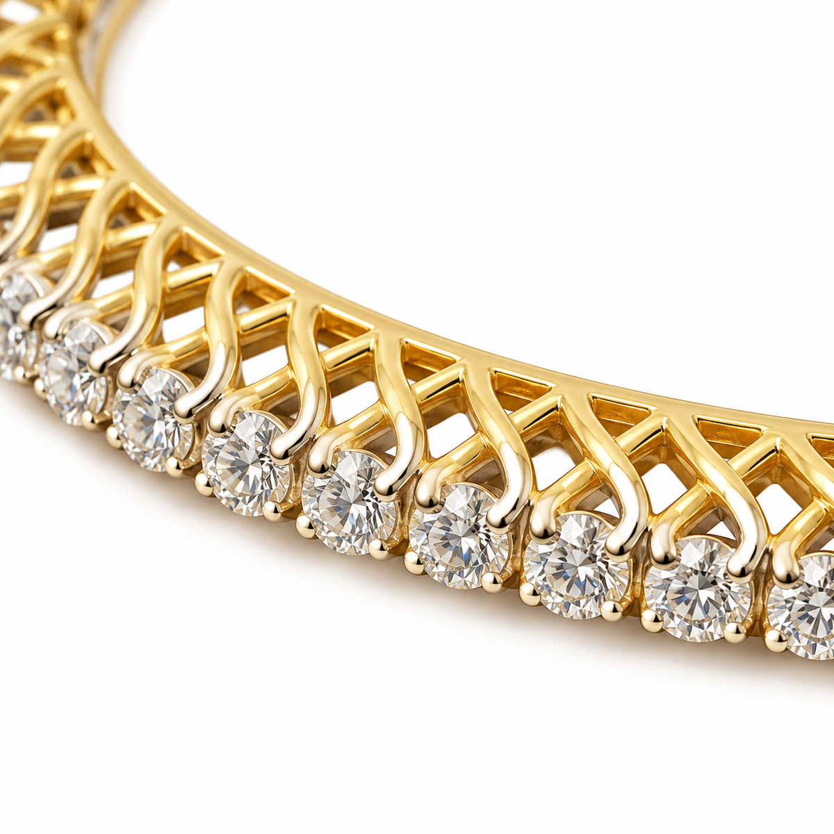 11.437 Ct Diamond Bangles in Yellow Gold | Savya Jewels