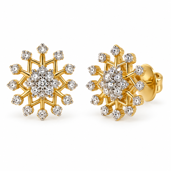 Sparkling Bloom Circle Diamond Studs