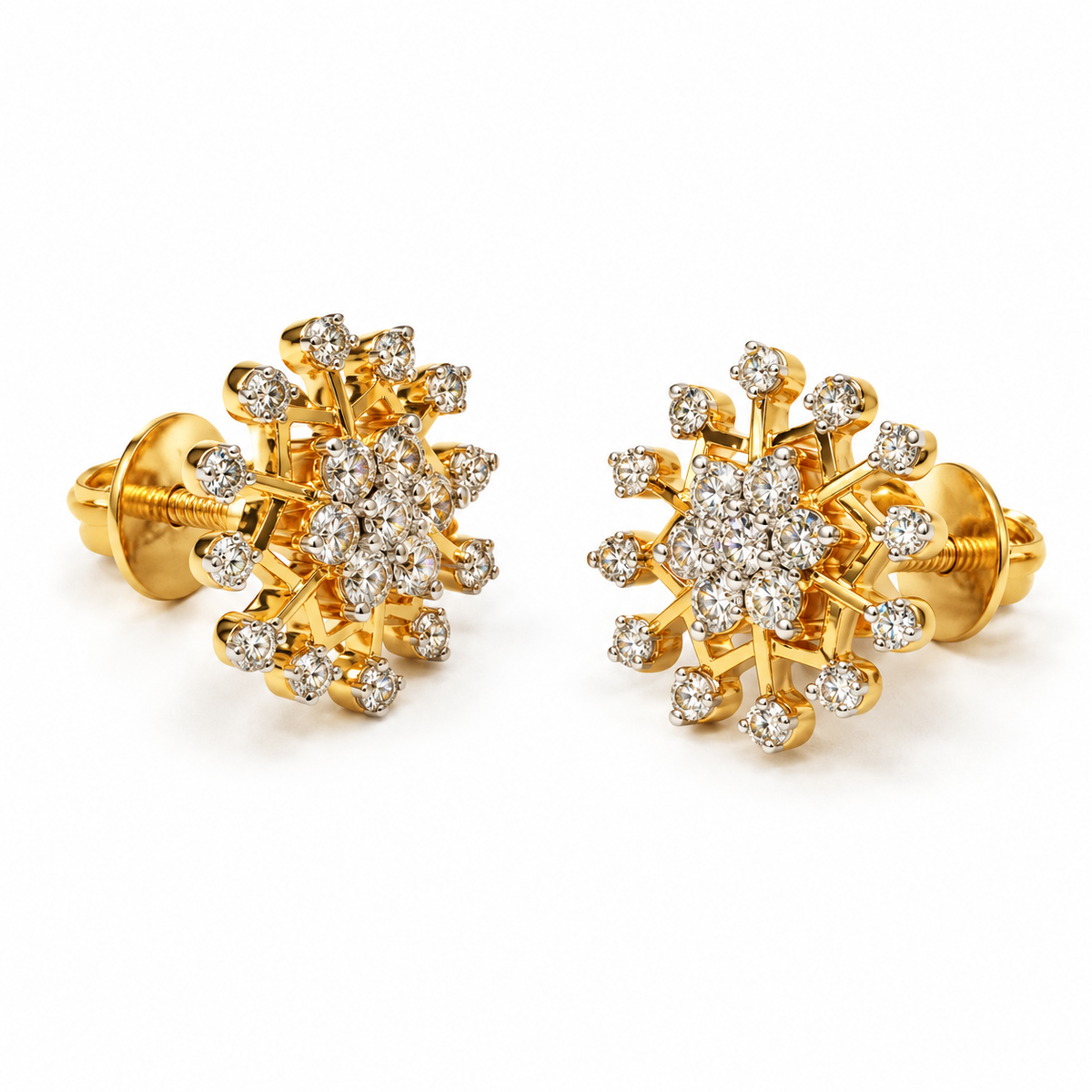 Sparkling Bloom Circle Diamond Studs