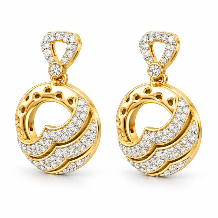 Dual-Tone Wave Diamond Drop Tops